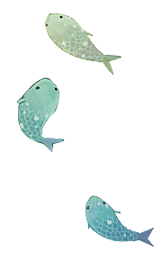 卡通手绘海洋游动鱼群免扣元素