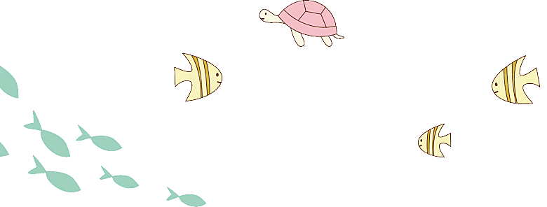 卡通手绘海洋游动鱼群免扣元素