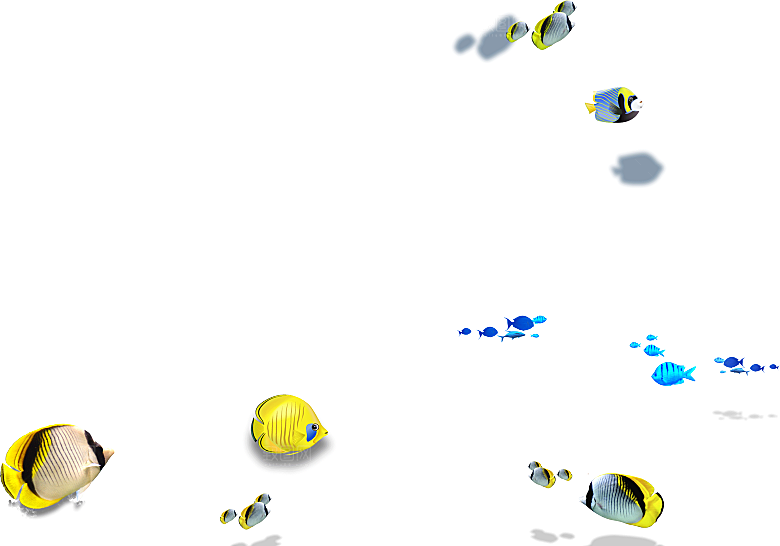 卡通手绘海洋游动鱼群免扣元素