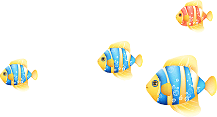 卡通手绘海洋游动鱼群免扣元素