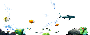 卡通手绘海洋游动鱼群免扣元素