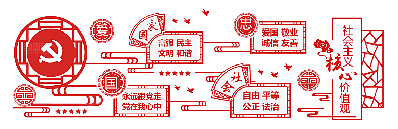 党建文化墙党员活动室