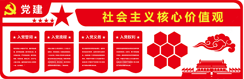 党员活动室党建文化墙