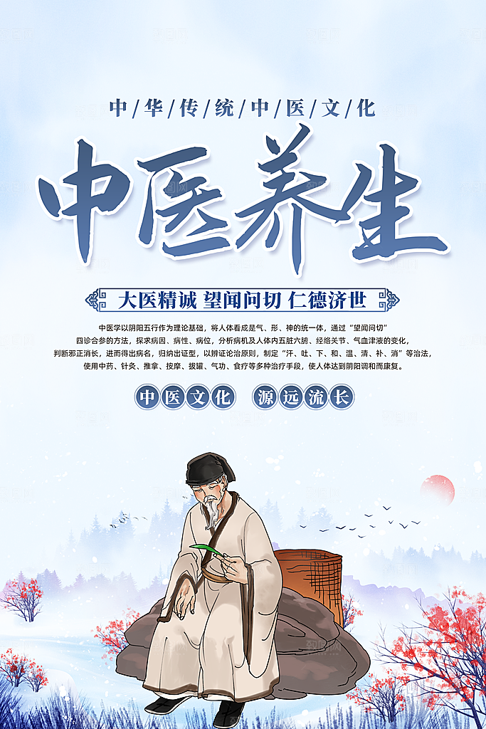 中医养生海报展板模板设计素材