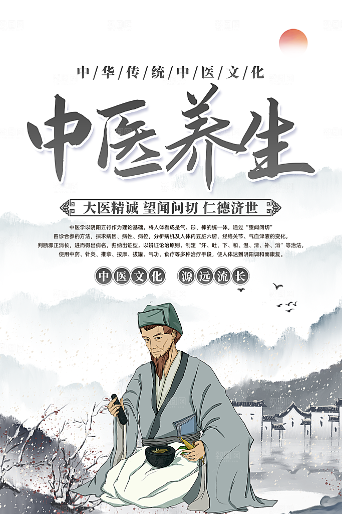 中医养生海报展板模板设计素材