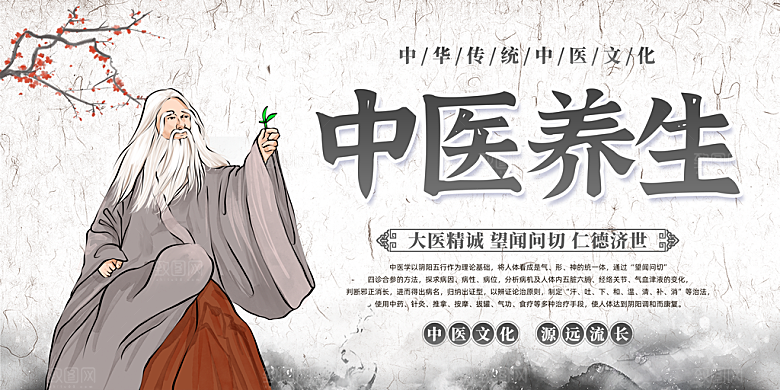 中医养生海报展板模板设计素材