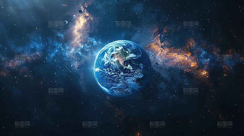 宇宙中的地球背景