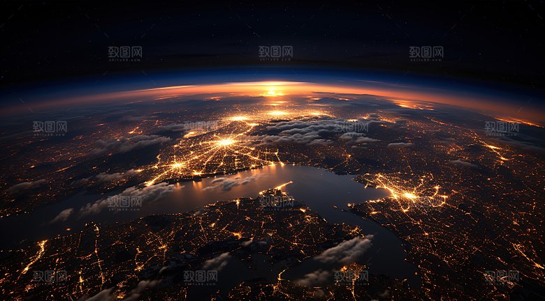 宇宙中的地球背景