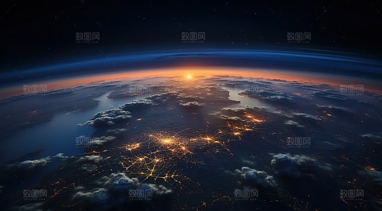 宇宙中的地球背景
