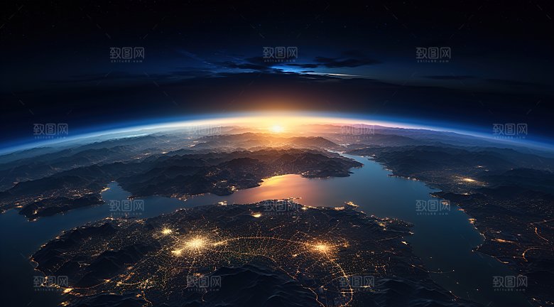 宇宙中的地球背景