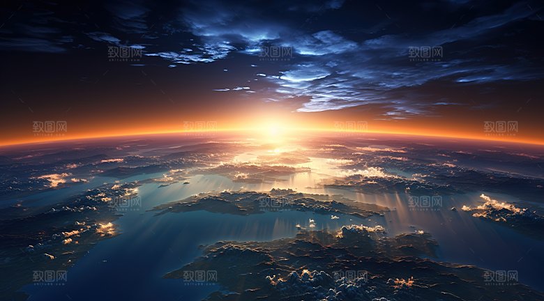 宇宙中的地球背景