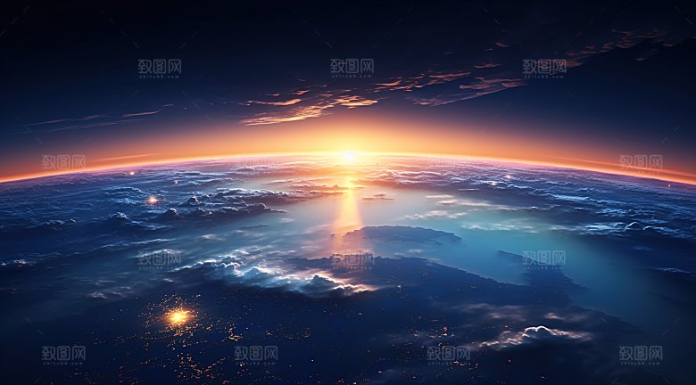宇宙中的地球背景
