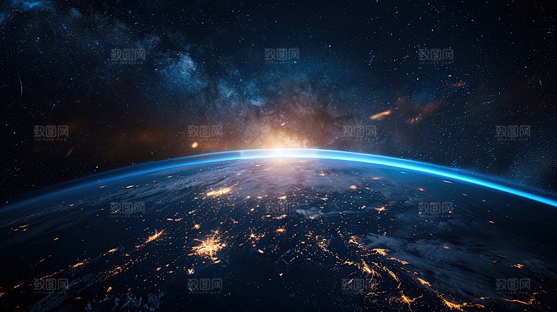 宇宙中的地球背景