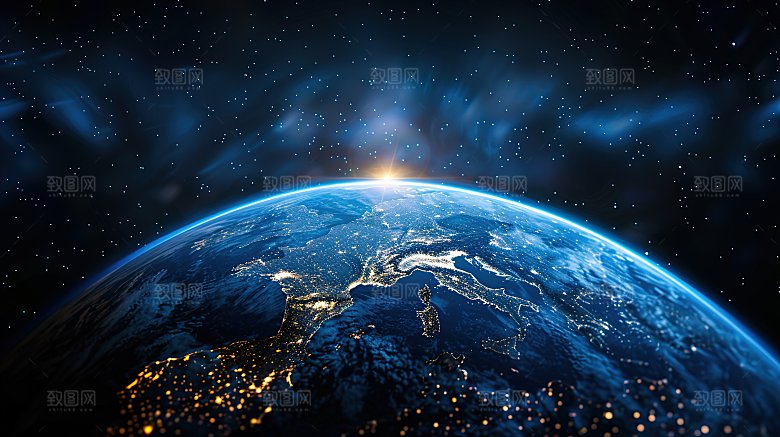 宇宙中的地球背景