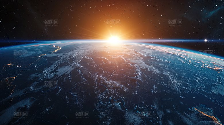 宇宙中的地球背景