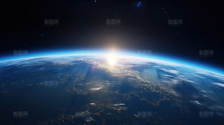 宇宙中的地球背景