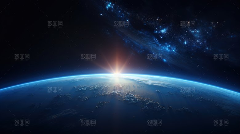 宇宙中的地球背景