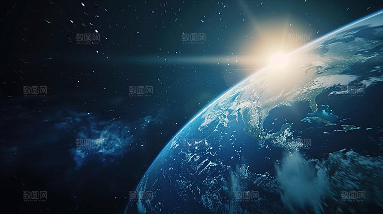 宇宙中的地球背景