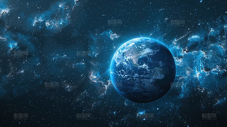 宇宙中的地球背景