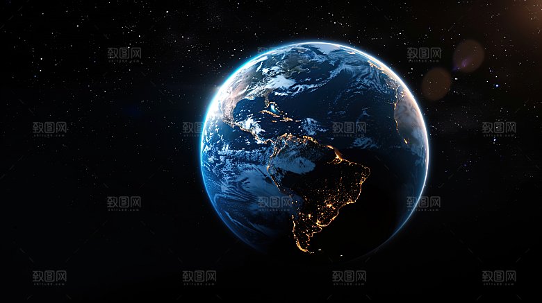 宇宙中的地球背景