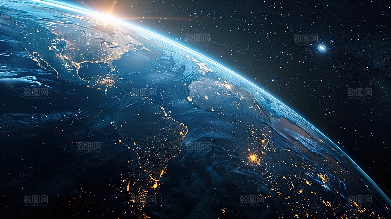 宇宙中的地球背景