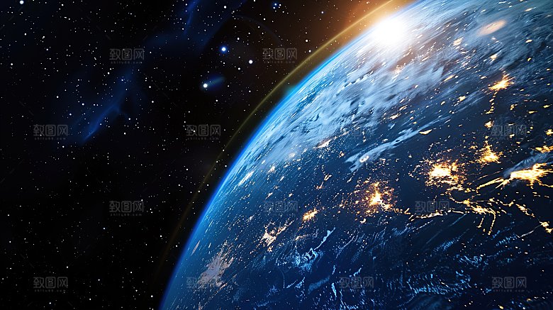 宇宙中的地球背景