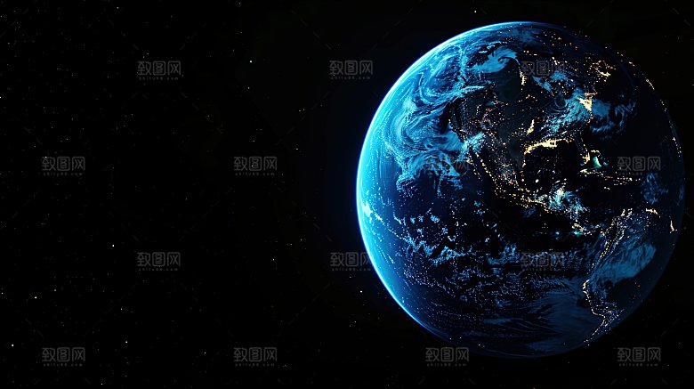 宇宙中的地球背景