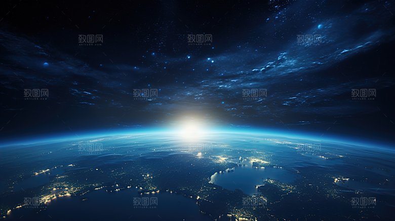 宇宙中的地球背景
