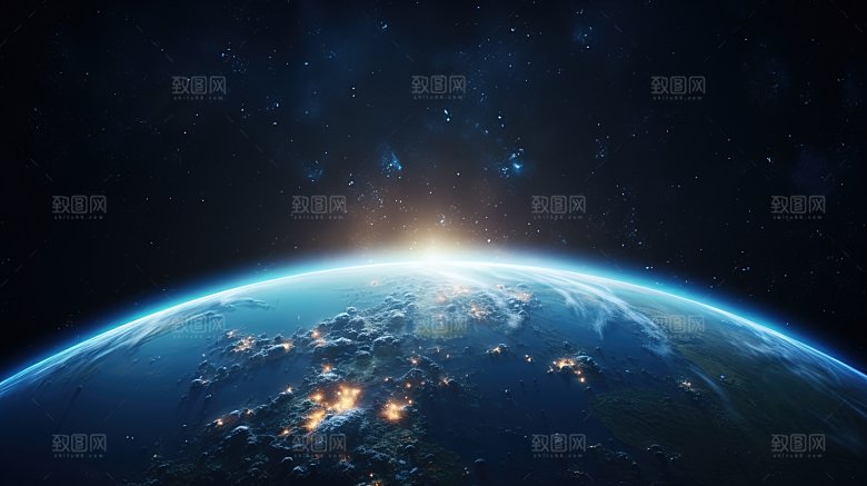 宇宙中的地球背景