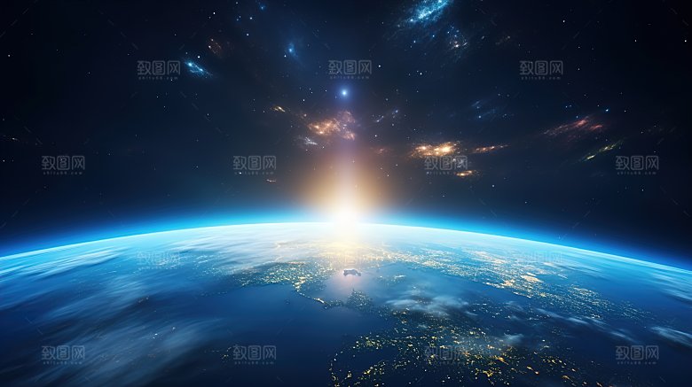 宇宙中的地球背景