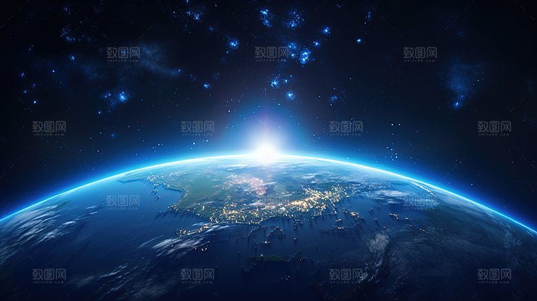 宇宙中的地球背景