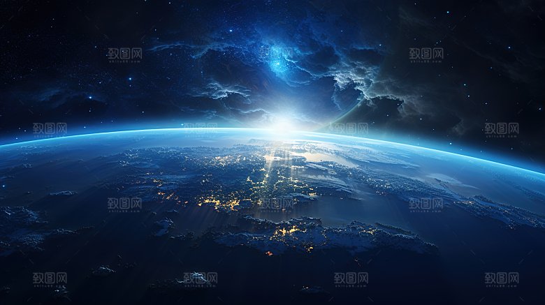 宇宙中的地球背景