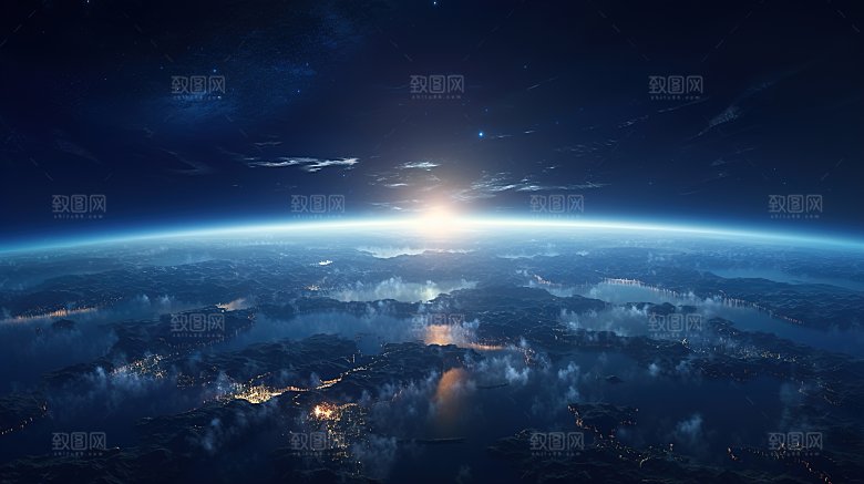 宇宙中的地球背景