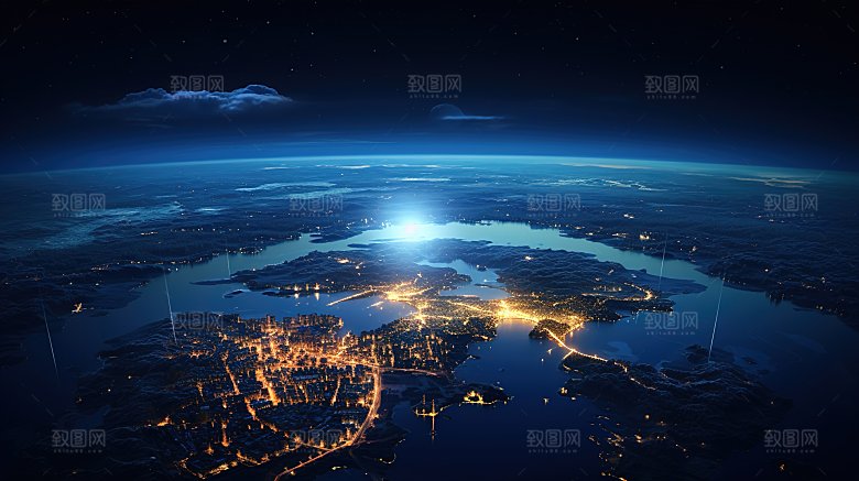 宇宙中的地球背景