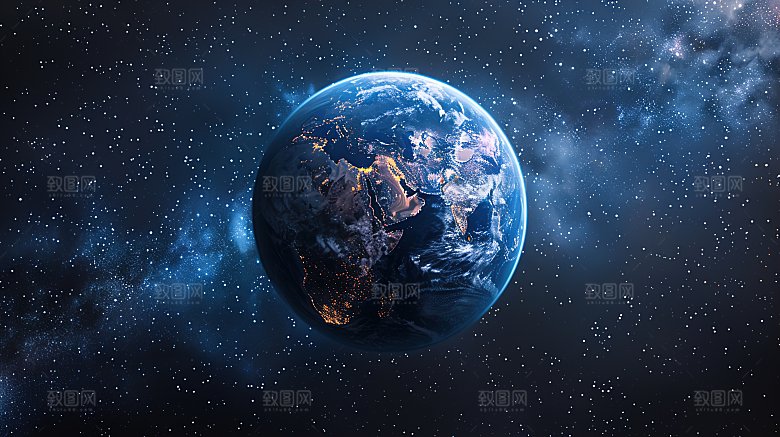 宇宙中的地球背景