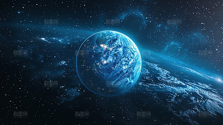 宇宙中的地球背景
