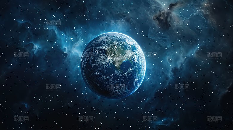 宇宙中的地球背景