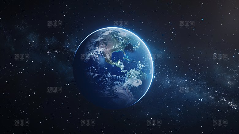 宇宙中的地球背景