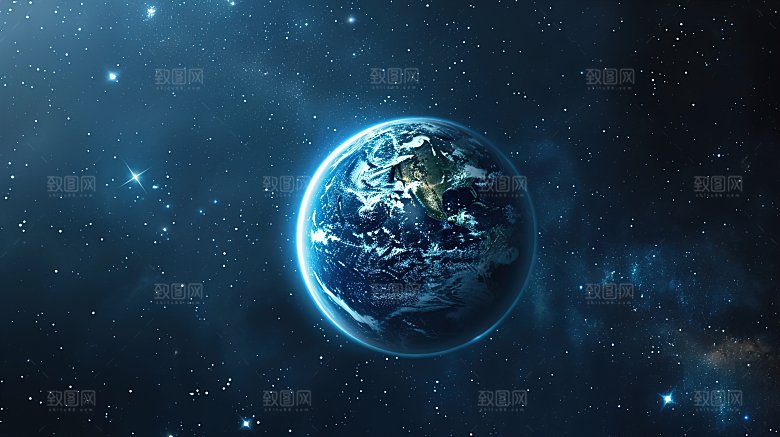 宇宙中的地球背景