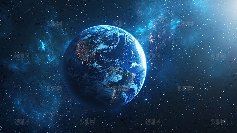 宇宙中的地球背景