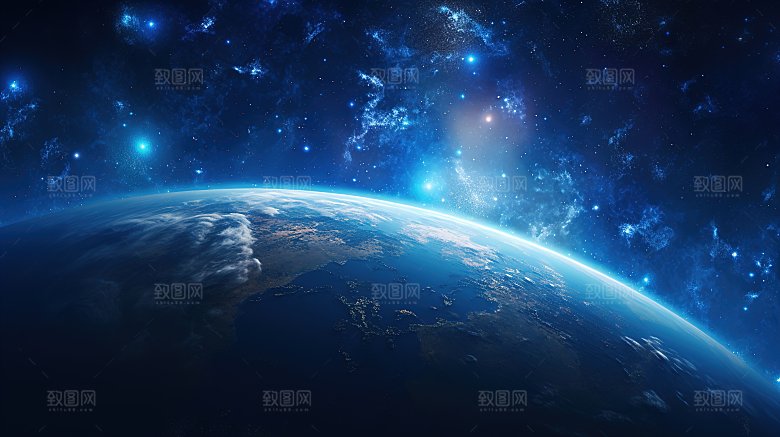 宇宙中的地球背景