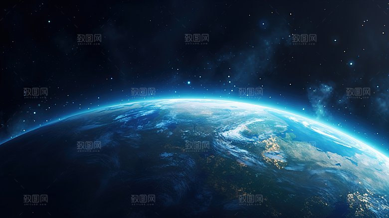 宇宙中的地球背景