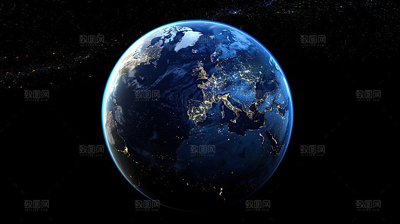 宇宙中的地球背景