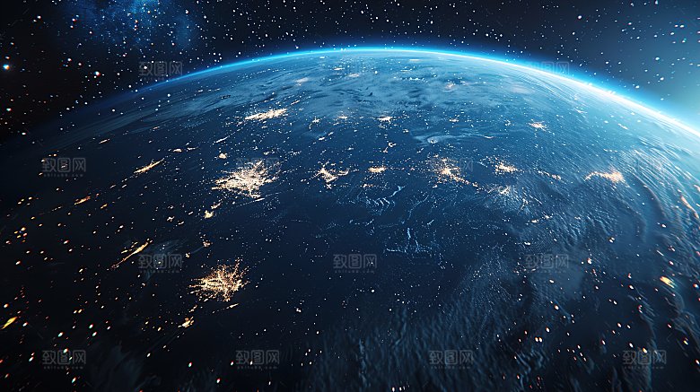 宇宙中的地球背景