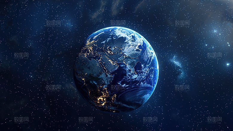 宇宙中的地球背景