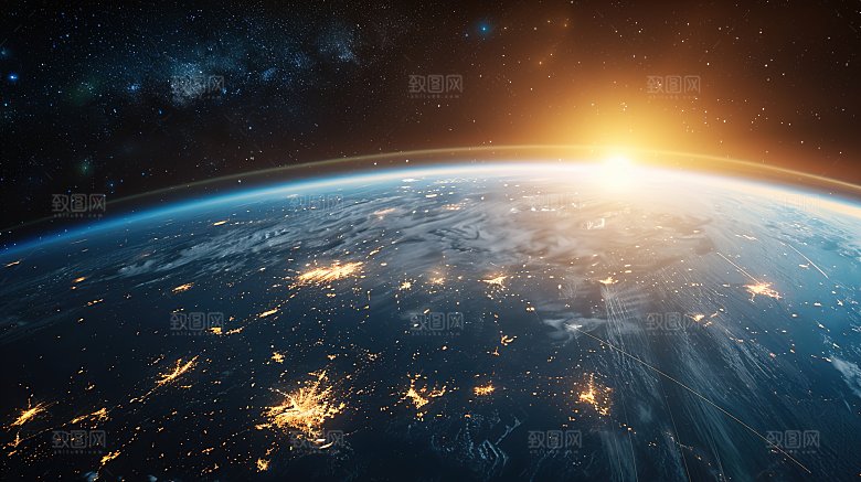 宇宙中的地球背景