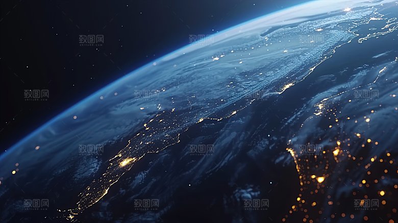 宇宙中的地球背景