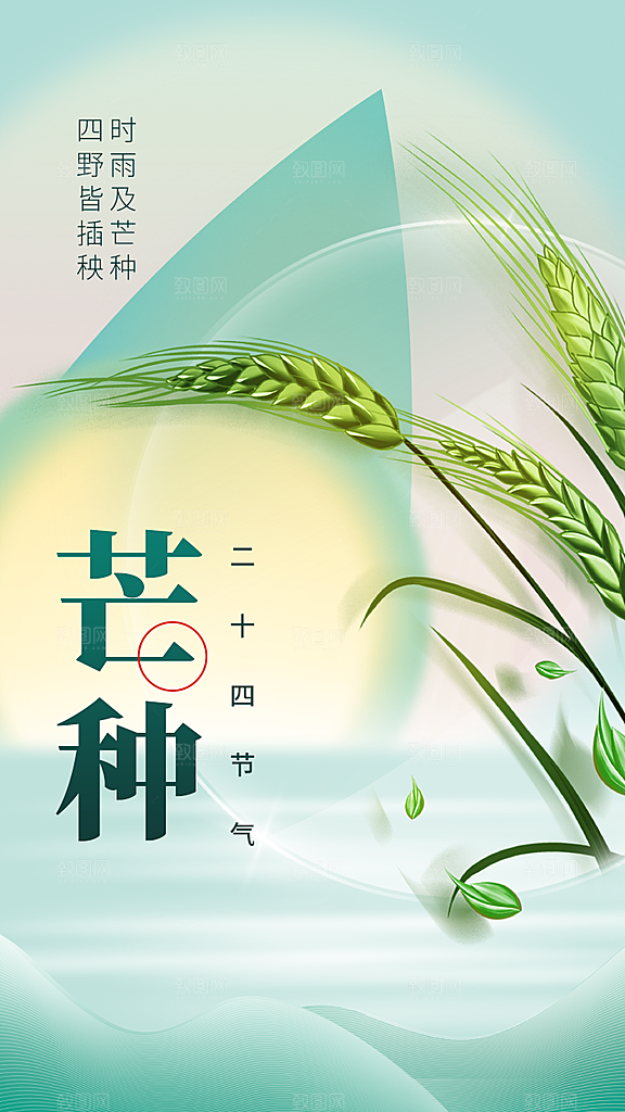 芒种节气传统海报