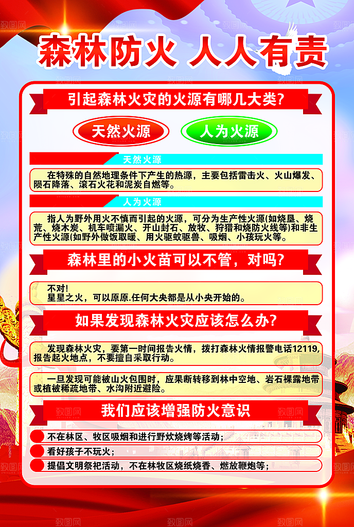 森林防火人人有责宣传海报