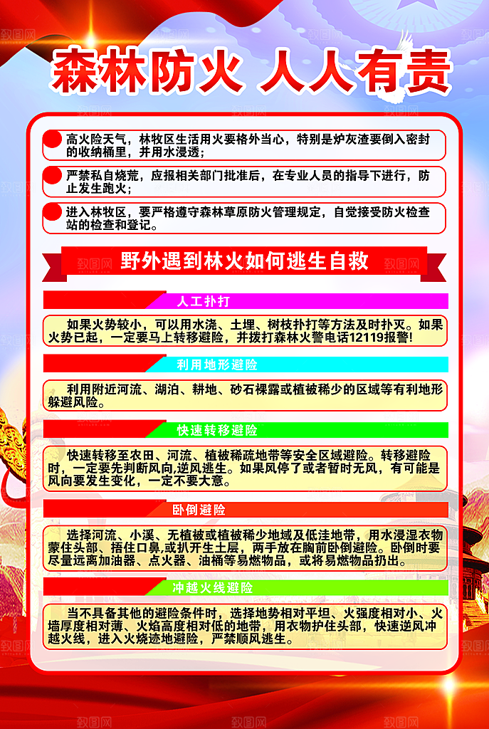 森林防火人人有责宣传海报